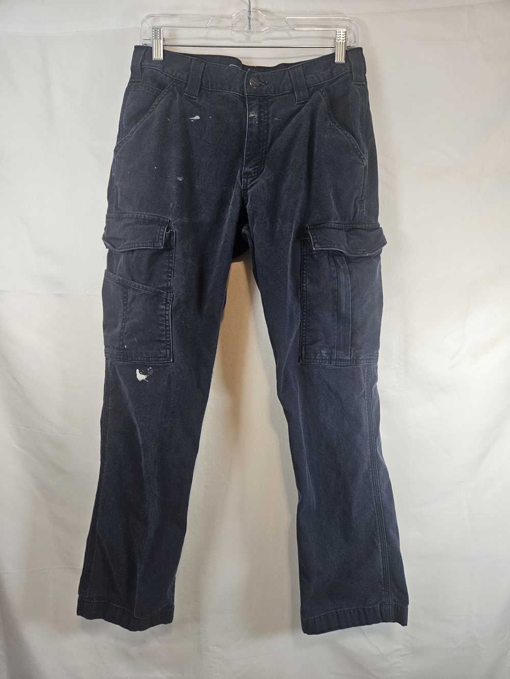 Carhartt Men's Dark Navy Cargo Pants with Utility Pockets Relaxed Fit Rugged